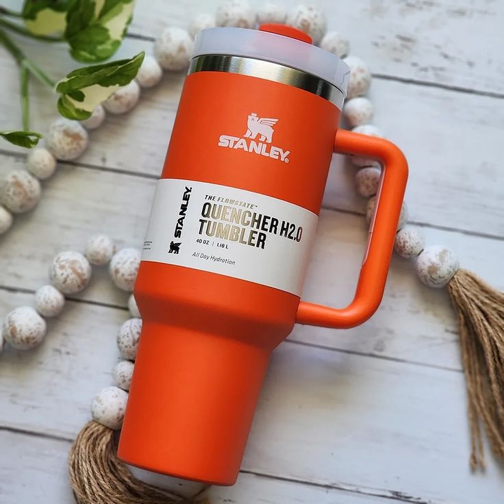 Stainless Steel Tumbler with Handle & Straw